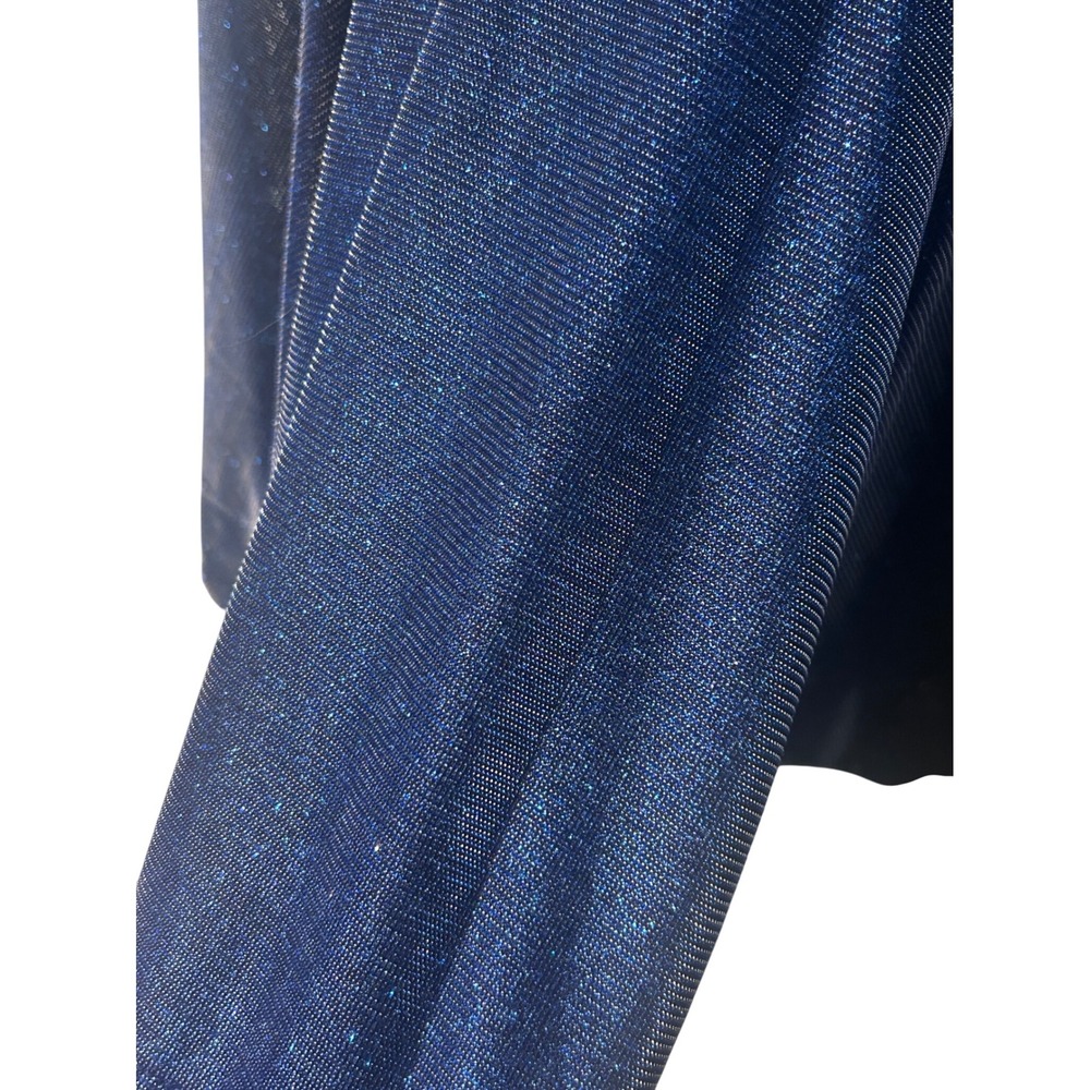B. Darlin Shimmering Party Dress Strappy Back Cocktail Gown Blue Size 7/8 - Picture 2 of 6